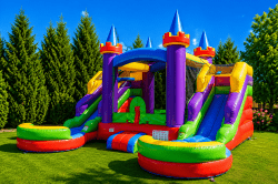 Rainbow Castle Bounce House Combo
